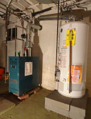 Hot water heaters and furnaces should be elevated in flood prone areas of New Jersey such as in Bound Brook.