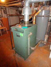 A New Yorker gas steam boiler we service in Bayonne, Harrison, and Kearny in Hudson County, NJ.