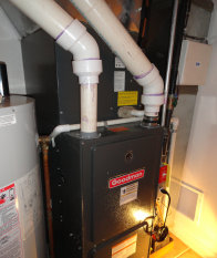 This is a Goodman high efficiency gas furnace with AC installed in Fort Lee, Hudson County, NJ.